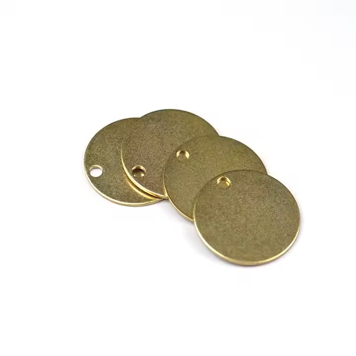 Engraved Metal Valve Tags with Chain Attachments for Industrial Piping