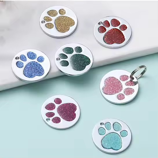 Custom Engraved Metal Pet ID Tags with Dog and Cat Names