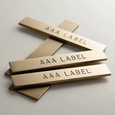 Etched Metal Tags with Custom Logos and Technical Information