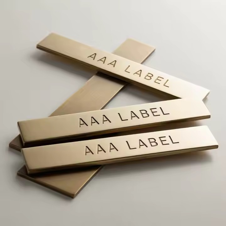 Etched Metal Tags with Custom Logos and Technical Information