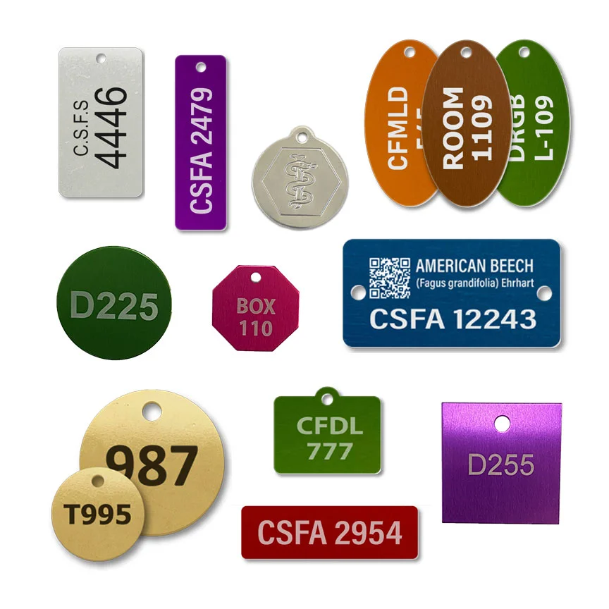 different material metal tags