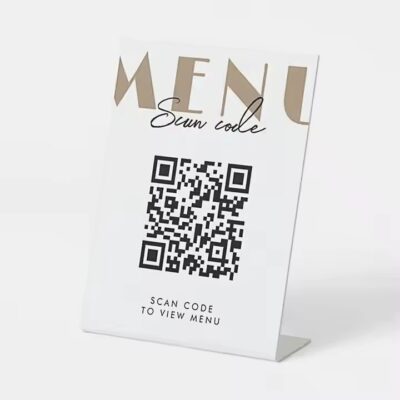 Stainless steel QR metal asset label with adhesive backing for equipment