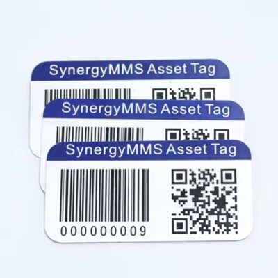 Custom adhesive aluminum asset tag for industrial equipment