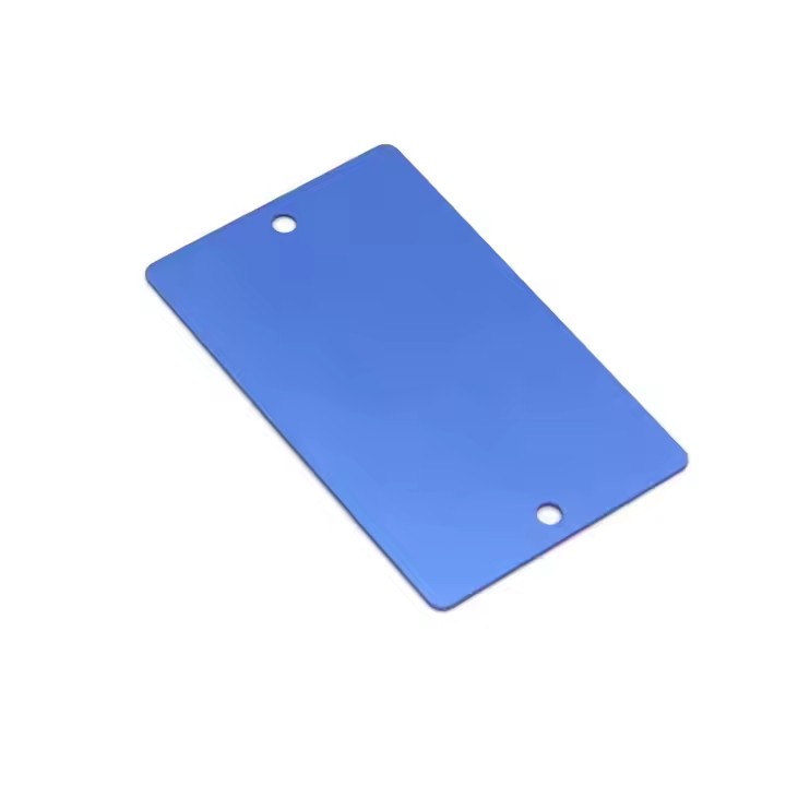 Blank anodized aluminum tag for engraving and industrial labeling