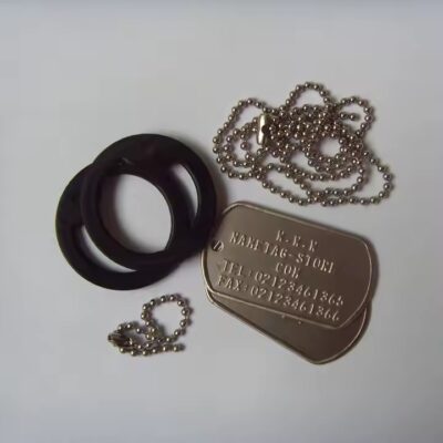 Custom blank stamped metal tag with durable finish