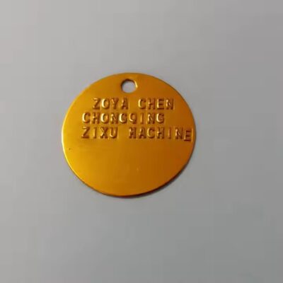 Custom blank stamped metal tag with durable finish