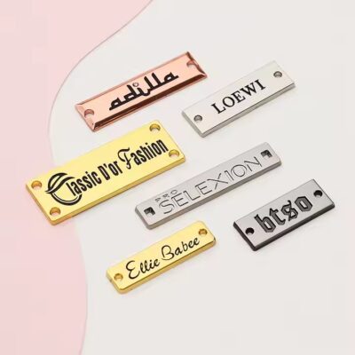 3D Small Letter Custom Metal Tags for Fashion Clothing Labels