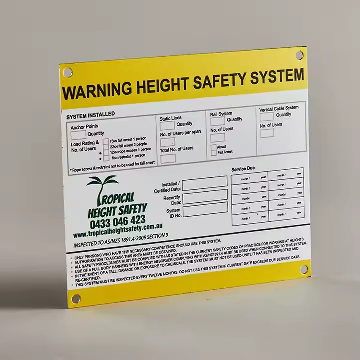 Aluminum Industrial Tags for Machinery Equipment Labeling