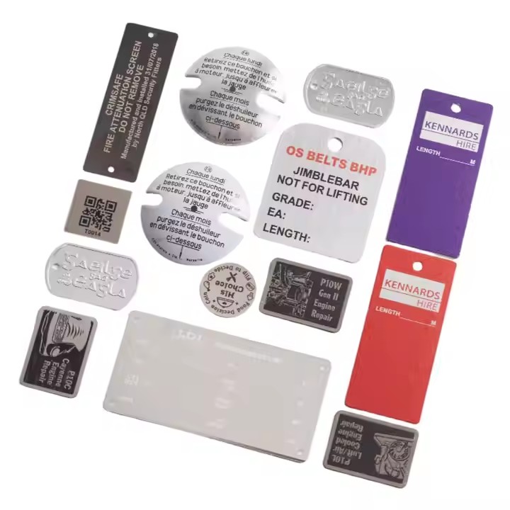 Industrial Embossed Metal Tags with Custom Raised Characters