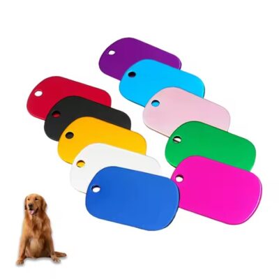 Laser Engraved Anodized Aluminum Dog ID Tags in Assorted Colors