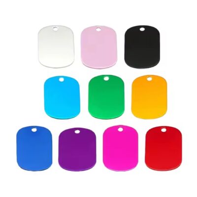 Laser Engraved Anodized Aluminum Dog ID Tags in Assorted Colors