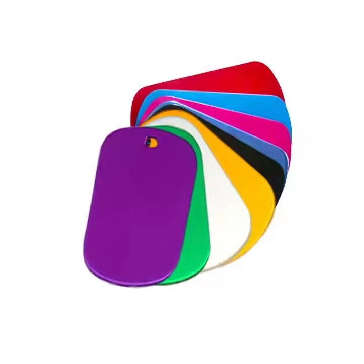 Laser Engraved Anodized Aluminum Dog ID Tags in Assorted Colors
