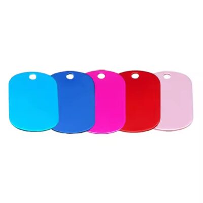 Laser Engraved Anodized Aluminum Dog ID Tags in Assorted Colors