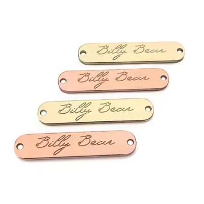 High-quality engraved metal tag for clothing and handbag branding
