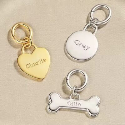 Wholesale engraved dog and cat ID metal tags in custom shapes and finishes