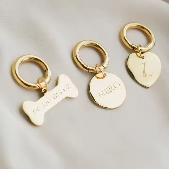 Wholesale engraved dog and cat ID metal tags in custom shapes and finishes