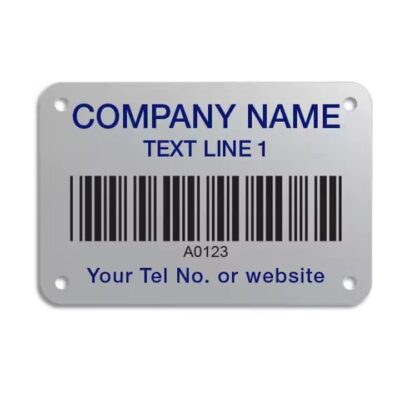Adhesive Stainless Steel Asset Tag with Custom Engraving