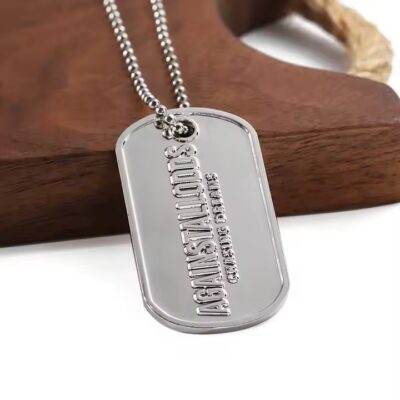 Stainless Steel Military Style Dog Tag with Engraving