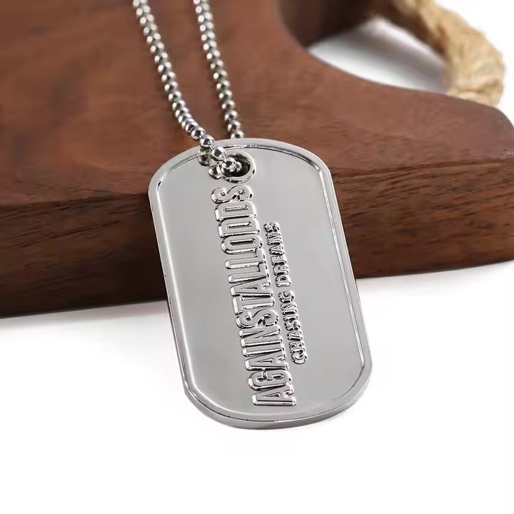 Stainless Steel Military Style Dog Tag with Engraving