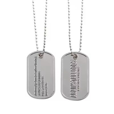 Stainless Steel Military Style Dog Tag with Engraving