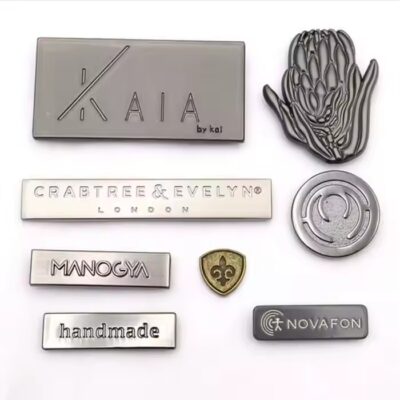 Durable etched metal tag with custom logo and corrosion-resistant finish