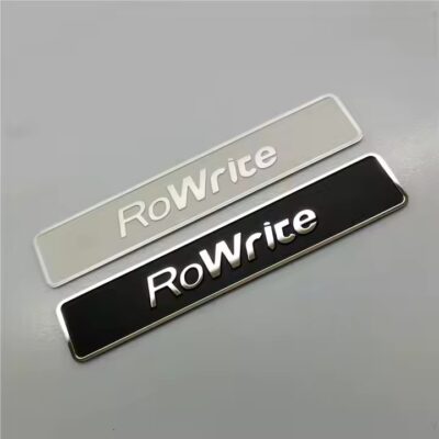 Etched stainless steel metal tag with customized design and durable finish