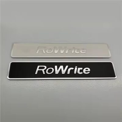 Etched stainless steel metal tag with customized design and durable finish