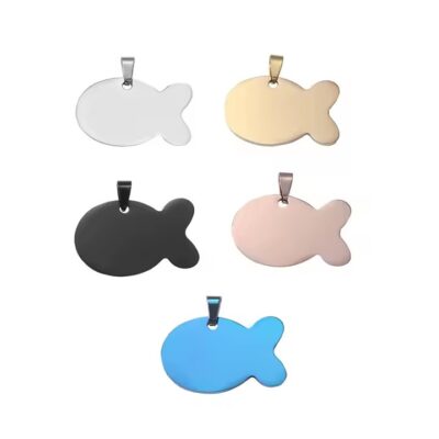 Fish-Shaped Anti-Lost Metal Pet ID Tag