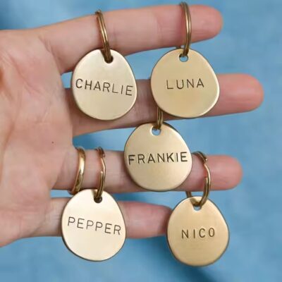 Luxury Hand Stamped Brass and Copper Pet ID Tags