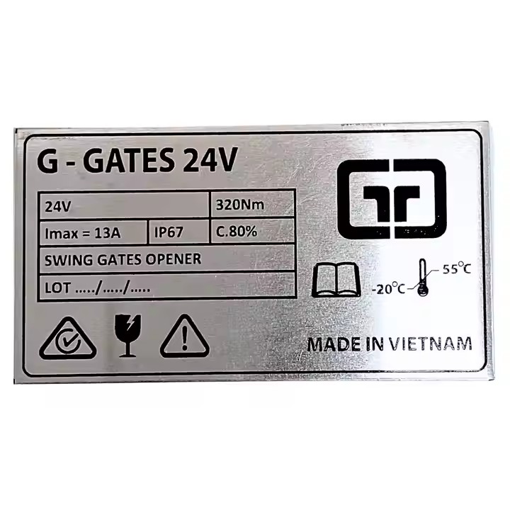 Durable stainless steel etched metal tag for industrial identification