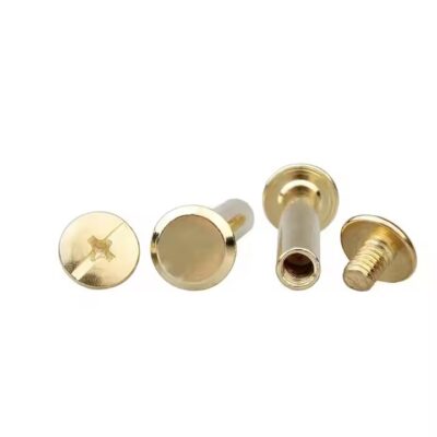 Mini screw-in and rivet brass tags in 4mm, 10mm, 12mm sizes