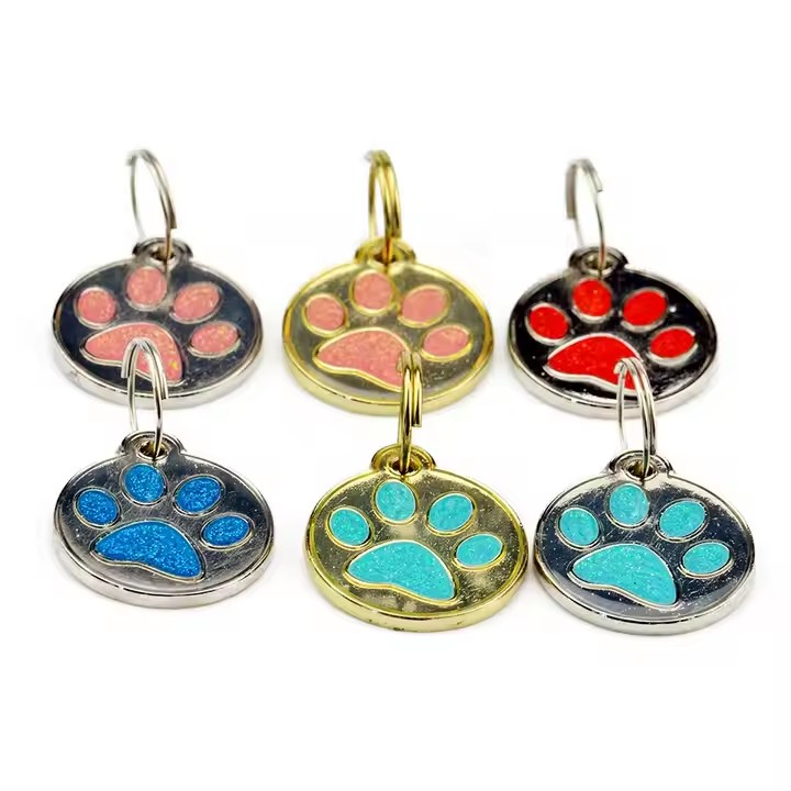 Shiny Round Metal Pet ID Tag