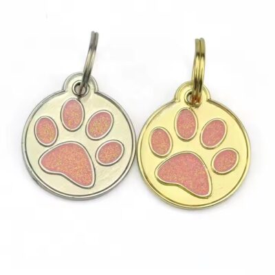 Shiny Round Metal Pet ID Tag