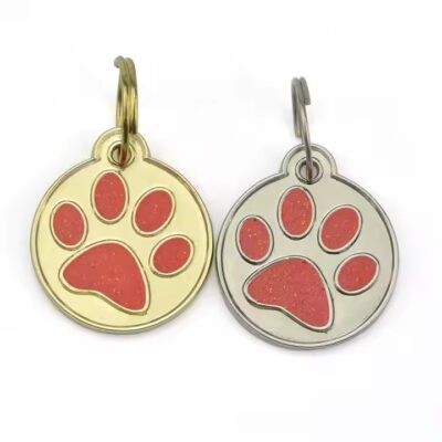 Shiny Round Metal Pet ID Tag