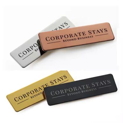 Laser Engraved Custom Metal Name Tag for Employees