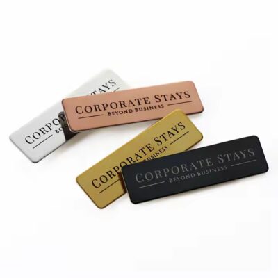 Laser Engraved Custom Metal Name Tag for Employees