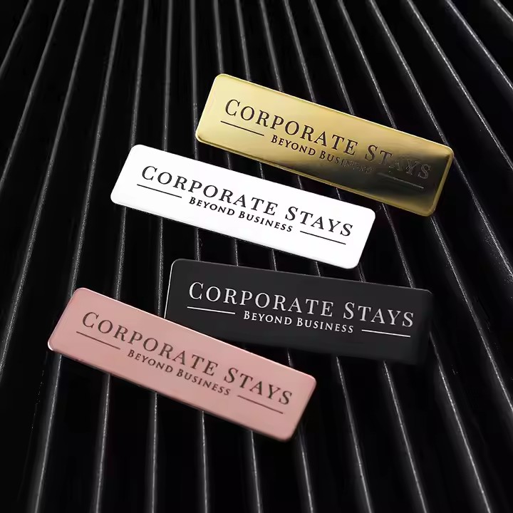 Laser Engraved Custom Metal Name Tag for Employees