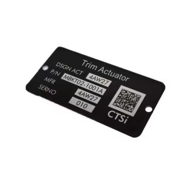 Laser Engraved Stainless Steel Panel Tags with Black Text