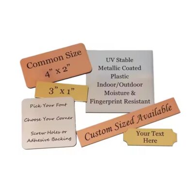 Laser Engraved Stainless Steel Panel Tags with Black Text