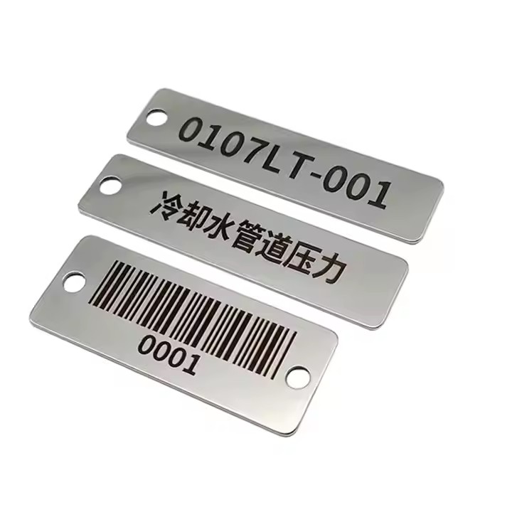 Laser Engraved Stainless Steel Valve Tag for Industrial Equipment