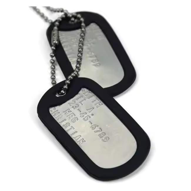 Personalized Engraved Stainless Steel Military Dog Tag