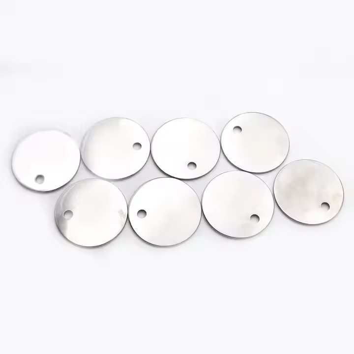 Stainless Steel Round Metal Tags 6mm to 25mm for Engraving