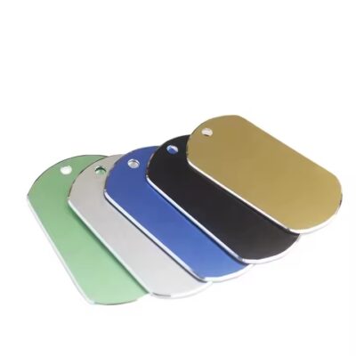Anodized aluminum dog ID tags in assorted colors