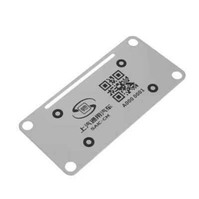 Laser-engraved stainless steel barcode asset tag