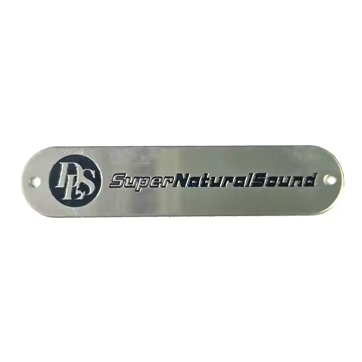 Brushed stainless steel tags with smooth industrial finish