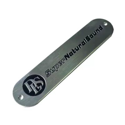 Brushed stainless steel tags with smooth industrial finish