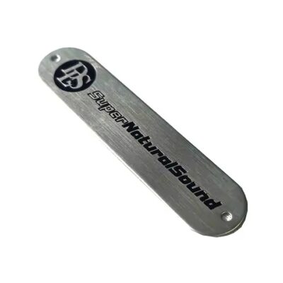 Brushed stainless steel tags with smooth industrial finish