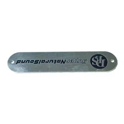 Brushed stainless steel tags with smooth industrial finish