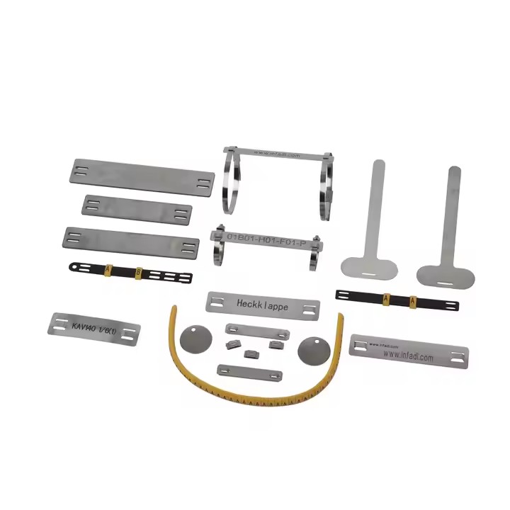 High-quality metal cable tags and wire markers for durable industrial labeling