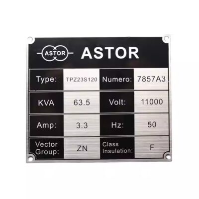 Laser-engraved metal asset tag for industrial equipment